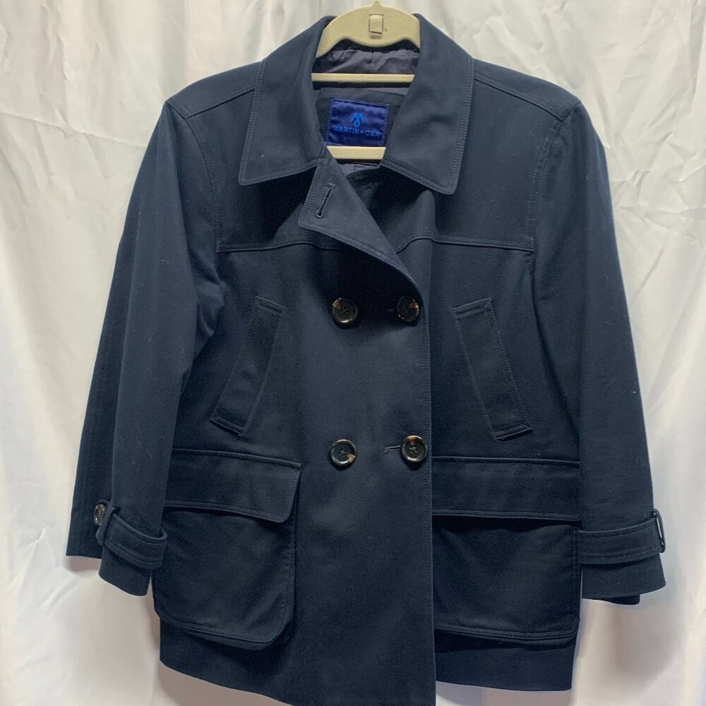 MARTIN + OSA Navy Blue Double-Breasted Peacoat Jacket